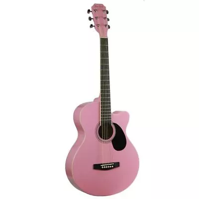 Main Street 38   Acoustic Cutaway Guitar Pink MAS38PNK • $89.99