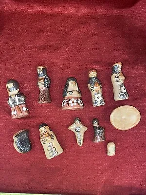 11 Piece Vintage Mexican Folk Art Nativity Scene • $16.29