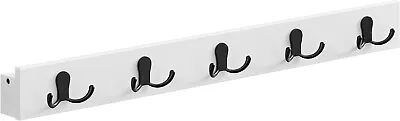 SONGMICS Wall-Mounted Coat Rack Coat Hooks With Shelf 5 Double Metal Hooks • £9.99