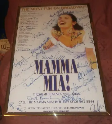 $295 • Buy MAMMA MIA!  Original Broadway Cast Signed Poster Windowcard RARE!