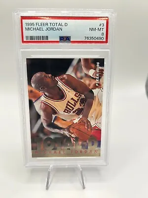 Psa 8 Nm-mint 1995-96 Fleer Total D Michael Jordan #3 - Hof Chicago Bulls Goat • $24.99