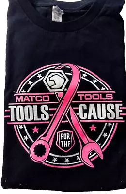 MATCO Tools For The Cause Breast Ca. Awareness Black Tee MED. Short Sleeve NEW! • $22