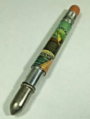 Soo Locks Sault Ste. Marie MI Vintage Bullet Pencil Advertisement Michigan USA • $13.49