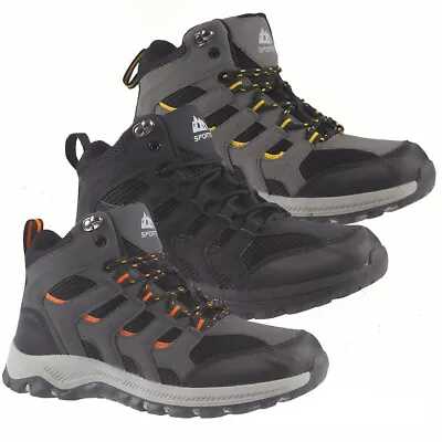 Mens Hiking Boots New Walking Ankle Winter Shoes Trail Trekking Trainers Sizes • £16.95