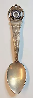 Vintage Souvenir Spoon Silver Plate Enamel Chief Mohawk Trail Massachusetts • $6.74