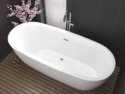 67” Freestanding Luxury Tub Soaker Tub Acrylic With Overflow And Drain Modern Sl • $969.57