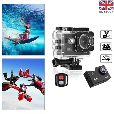 £25.80 • Buy 4K 1080P Action WiFi Camera DV Sports Camcorder Underwater Cam Waterproof UK