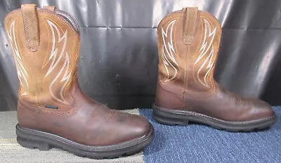 Mens ARIAT Sierra Shock Shield Waterproof Soft Toe Leather Work Boot Sz 9.5 D • $19.99