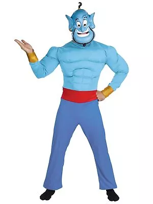 Genie Aladdin Muscle Disney Arabian Cartoon Story Book Week Mens Costume XL • $89.33