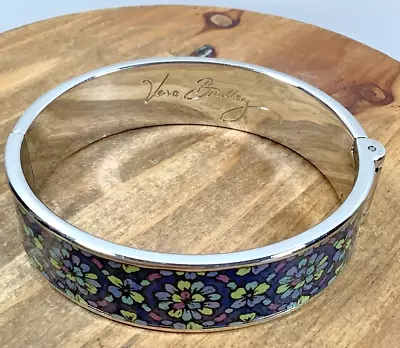 Vera Bradley  Silver Tone Floral Bracelet / Bangle Bright Floral Clamper 7 • $9.99