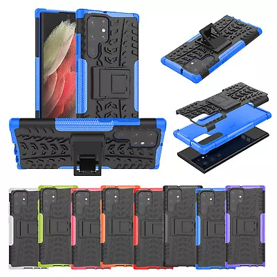 For Samsung S24 S23 Plus S22 FE S24 Rubber Kickstand Shockproof PC Case Cover • $8.95