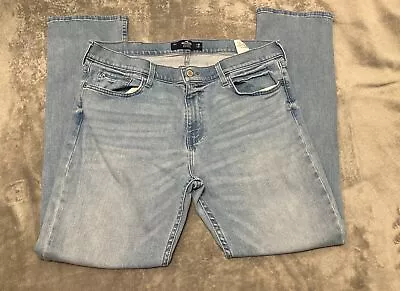 Hollister Mens Slim Straight Denim Epic Flex Blue Jeans Size 36 X 32 • $13