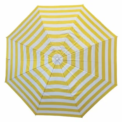 $46.50 • Buy SHELTA NOOSA 1.8m Beach Shade Umbrella Tilt 98% UV Protect UPF50+ Yellow & White