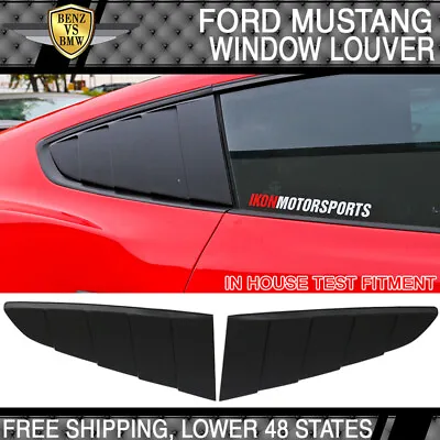 Fit 15-23 Ford Mustang CV Style Rear Side Window Louvers Scoops Unpainted  PP • $41.38