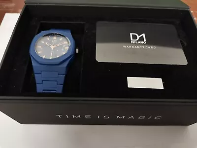 D1 Milano Blue Polycarbonate 40.5mm Watch With  Link Remover • £119