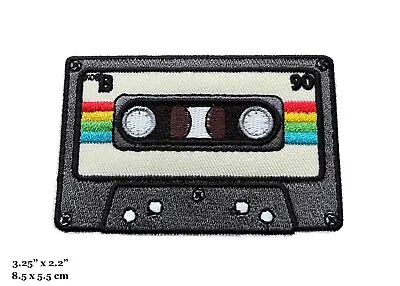 Vintage Cassette Tape 90's Rainbow Music Embroidered Iron On Patch • $4.99