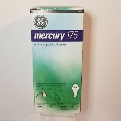 GE 175W Mercury Vapor H39 Ballast Outdoor 7800 Lumens Light Bulb 26439 • $23.47