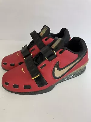 NIKE ROMALEOS 2 WEIGHTLIFTING SHOES RED GOLD BLACK 476927-670 Sz 12 • $292.26