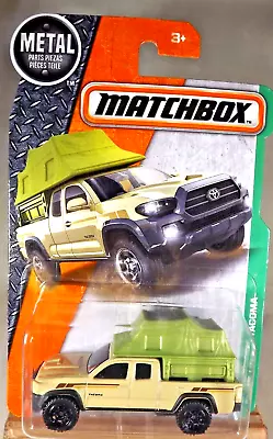 2016 Matchbox 86/125 Explorers '16 TOYOTA TACOMA Tan-Green Camper W/Black6 Spoke • $19