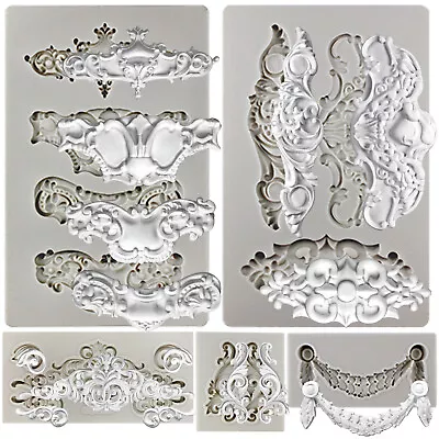 £8.99 • Buy Vintage Relief Baroque Silicone Fondant Mould Crown Scroll Cake Border Decor