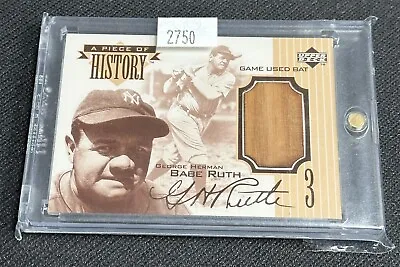 1998 Upper Deck A Piece Of History Babe Ruth GAME USED Bat Relic • $2749.95