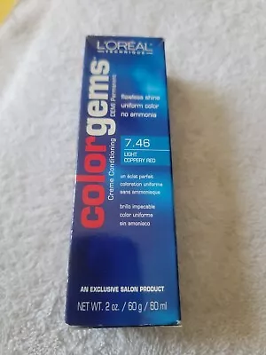 LOREAL COLOR GEMS DEMI PERMANENT HAIR COLOR 7.46 Light Coppery Red 2 Oz • $9.97