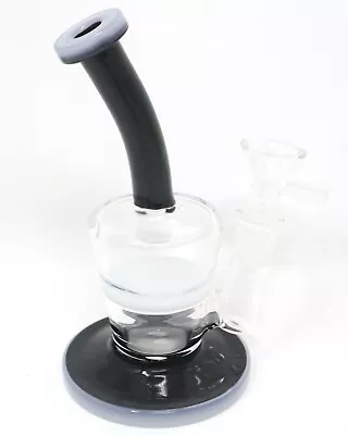 6” Mini Black & White Rimmed Glass Water Pipe With Percolator • $21.99