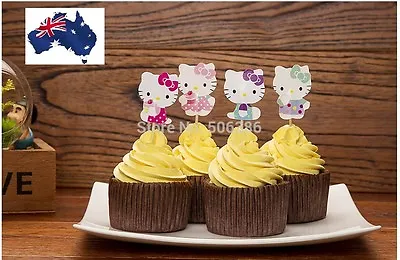 12 X HELLO KITTY Fun CUPCAKE CAKE TOPPERS Party Decoration Children Birthday * • $4.99