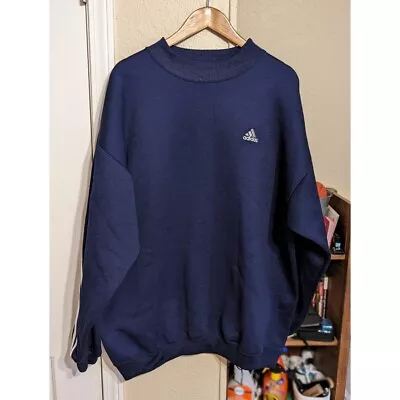 Vintage Adidas Crewneck Sweatshirt Size XL Made In USA 90s 3 Stripes Pullover • $45