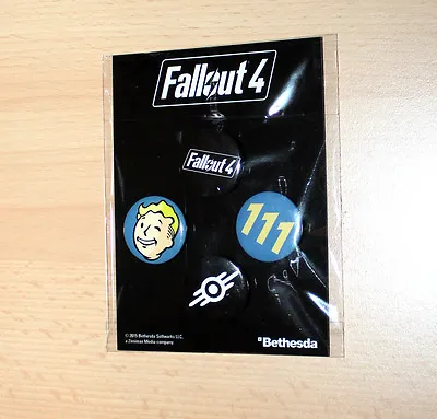 Fallout 4 Exclusive Vault Boy Promo Button Set Bethesda 2015 • £23.92