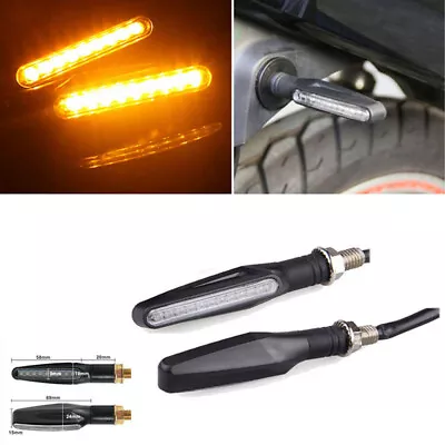 Motorcycle Turn Signal Universal 9 Led Indicators Light Amber Yellow Flash Lamp • $11.10