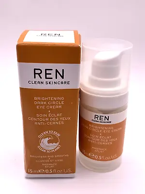 REN Clean Skincare Brightening Dark Circle Eye Cream 0.5 Fl Oz/15 Ml - VEGAN • $11.95