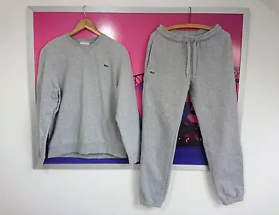 £64.99 • Buy Lacoste Sport Full Tracksuit Grey | Mens Medium / Large | Sweatshirt And Joggers