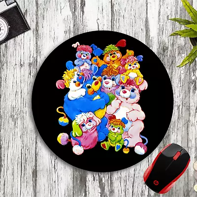 Vintage Popples Characters Custom 8  Round Neoprene Pc Desk Mat Mousepad School • $12.95