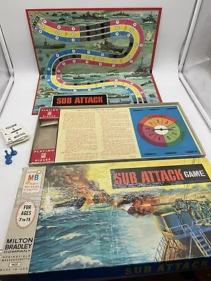 Vintage 1965 Sub Attack Board Game By Milton Bradley Complete • $32.99