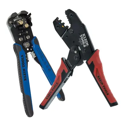 Klein Tools Wiring Plier Tool Set Stripper & Crimper Handheld Adjustable (2-Pcs) • $53.57
