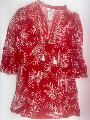 La Blanca Size XS Red Tapestry Cover-Up Tunic New Without Tags LB3ZB57 • $23.99