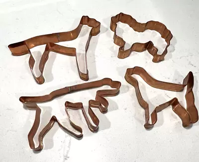 Martha By Mail Copper Cookie Cutters Dogs Set 4 Signed Must SEE !!! • $36.99