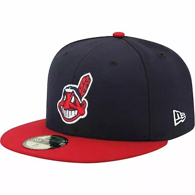 [70360926] Mens New Era MLB Authentic 59FIFTY 5950 Fitted Cleveland Indians • $42.99