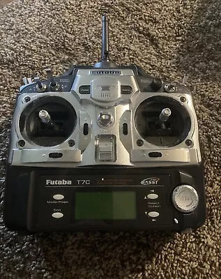 Futaba T7C 2.4 Fasst Radio Transmitter Only Untested. Turns On Levers Make Beeps • $49.99