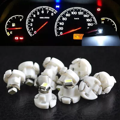 10x Car Parts T4 T4.2 Neo Wedge White LED Light Instrument Dashboard Bulb Light  • $5.04