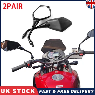 2Pair 7/8  Motorcycle Rearview Side Mirrors For Honda Kawasaki Suzuki Handlebar • £30.39