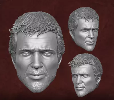 Mel Gibson Mad Max 1:12 Scale Custom Unpainted Head 6  Action Figure • $6.36