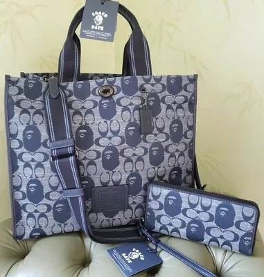 BAPE X COACH TOTE 40 Or PHONE WALLET SIGNATURE CHAMBRAY:NWT C4522 Or C5825 • $1180.18