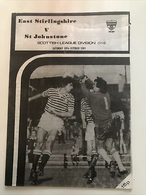 East Stirlingshire V St Johnstone 10/10/81 1981 Match Programme Stirling • £1.99