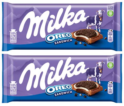 MILKA OREO SANDWICH Alpine Milk Chocolate Bar Sweets Candy 92g 3.2oz • £19.06