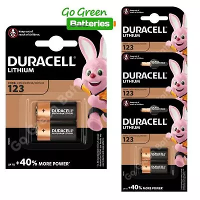 8 X Duracell CR123 3V Lithium Photo Battery DL123A CR17345 NEW PACKS 2031 Expiry • £22.49