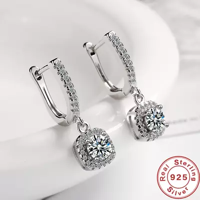 2CT Moissanite Huggie Hoop Earring For Women Lab Created Diamond 925 Sterling Si • £17.41