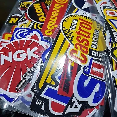 100 Pcs Racing Stickers Decals Motocross Motorcycles Car Vintage Sticker Lot • $13.50