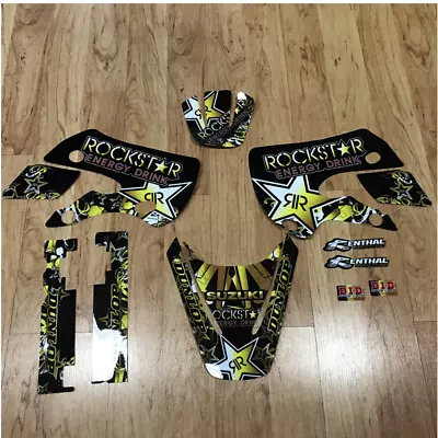 $32.99 • Buy 2000 - 2009 Suzuki Drz 110 Drz110 Graphics Kit Rockstar : Black / Gold Decals